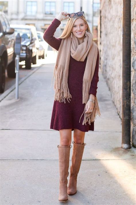 Winter Dress Outfits With Boots